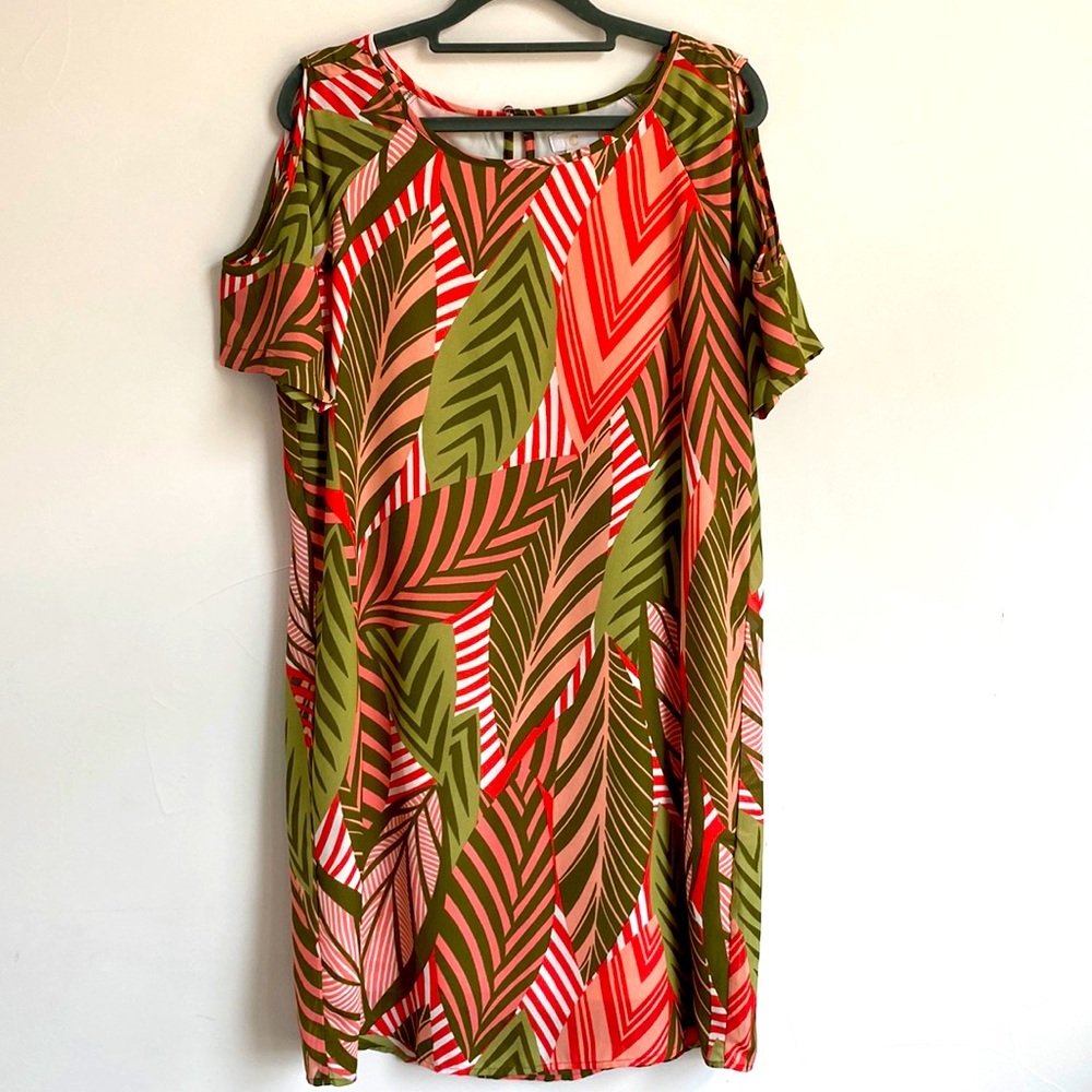 Floral cold shoulder dress